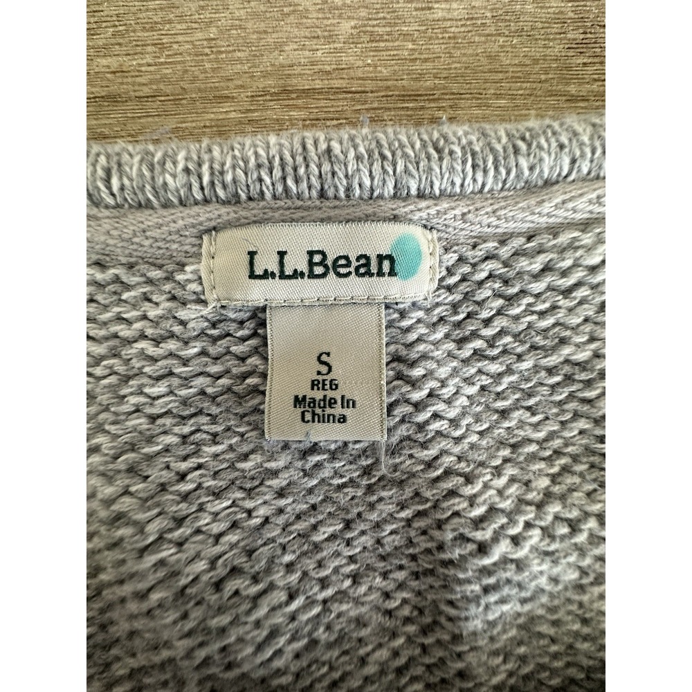 L L Bean Sweater Womens Stripe VTG 90s Heavy Cotton Sweater Cabin Core Size S - Picture 3 of 9
